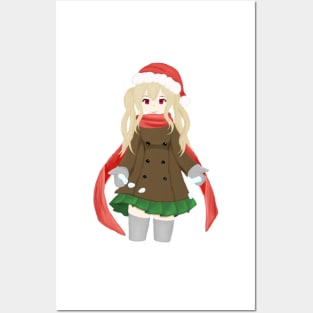 Christmas Anime Girl Posters and Art